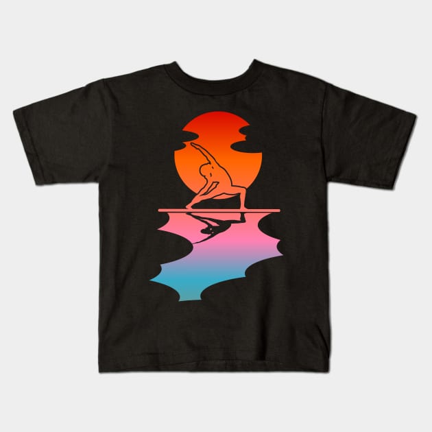 Paddle board yoga Kids T-Shirt by mailboxdisco